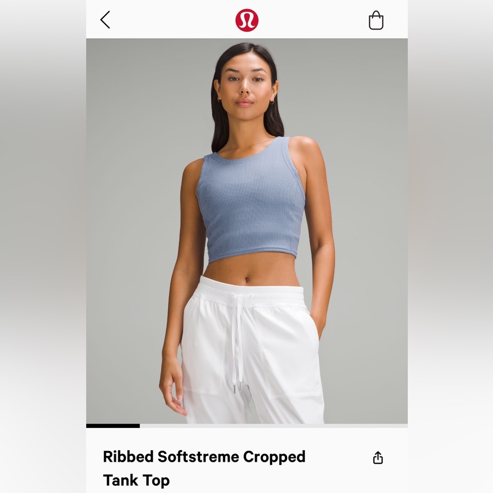 Lululemon ribbed crop tank